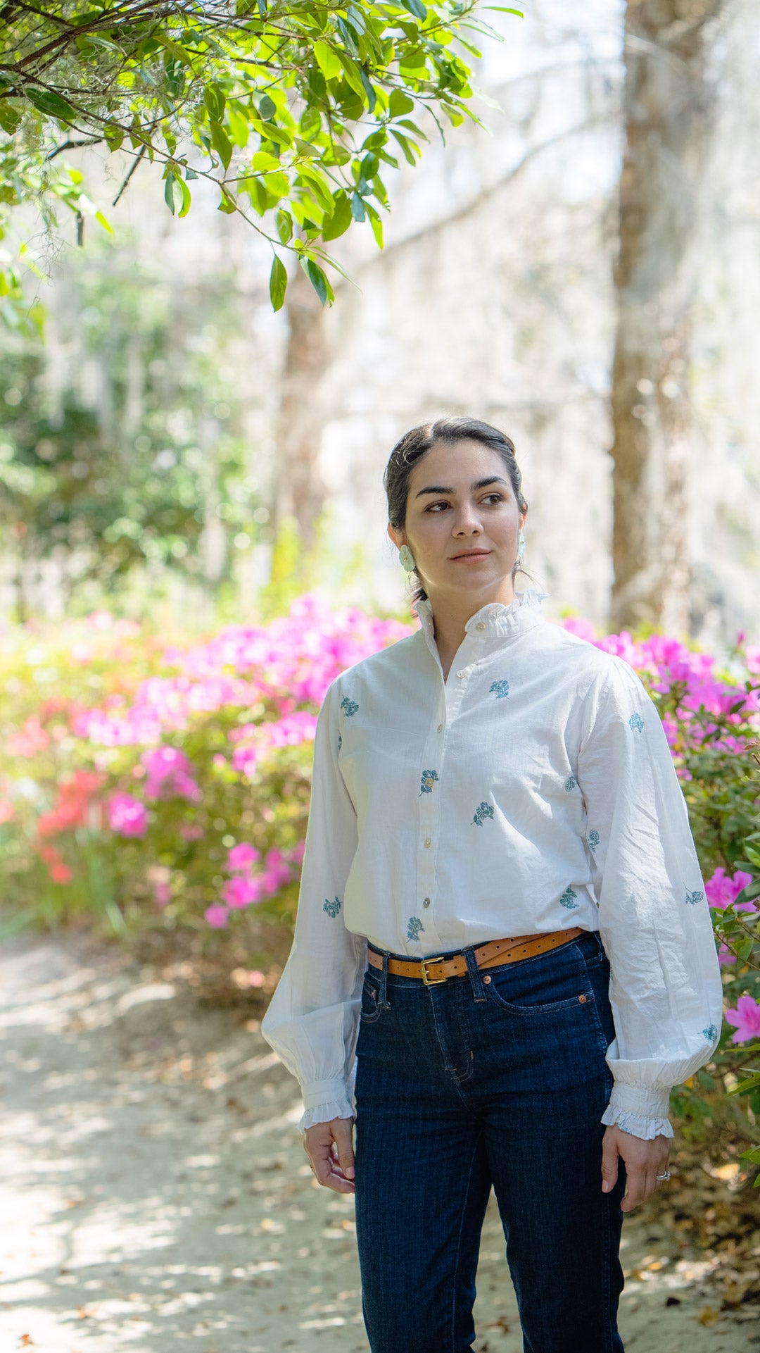 TERESA EMBROIDERED BLOUSE WITH RUFFLES by All in the Details online fashion boutique