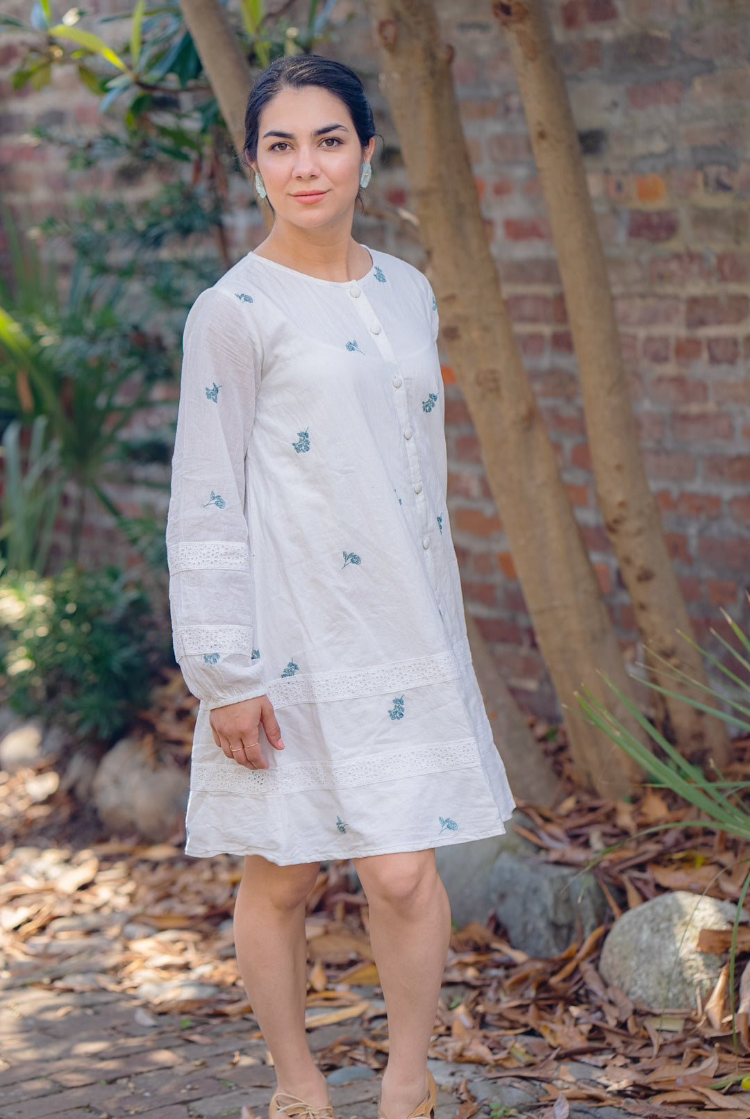 FERNANDA POPPY EMBROIDERED KNEE LENGTH DRESS by All in the Details online fashion boutique