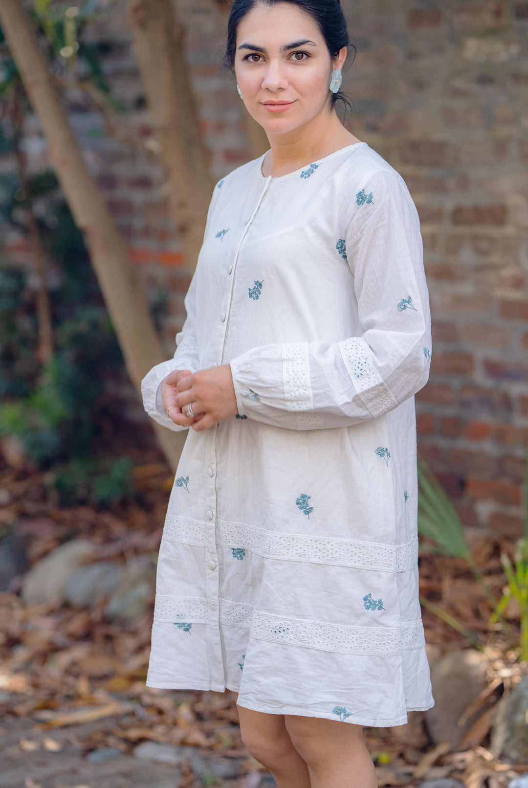 FERNANDA POPPY EMBROIDERED KNEE LENGTH DRESS by All in the Details online fashion boutique