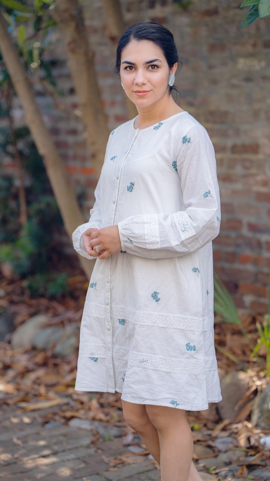 FERNANDA POPPY EMBROIDERED KNEE LENGTH DRESS by All in the Details online fashion boutique