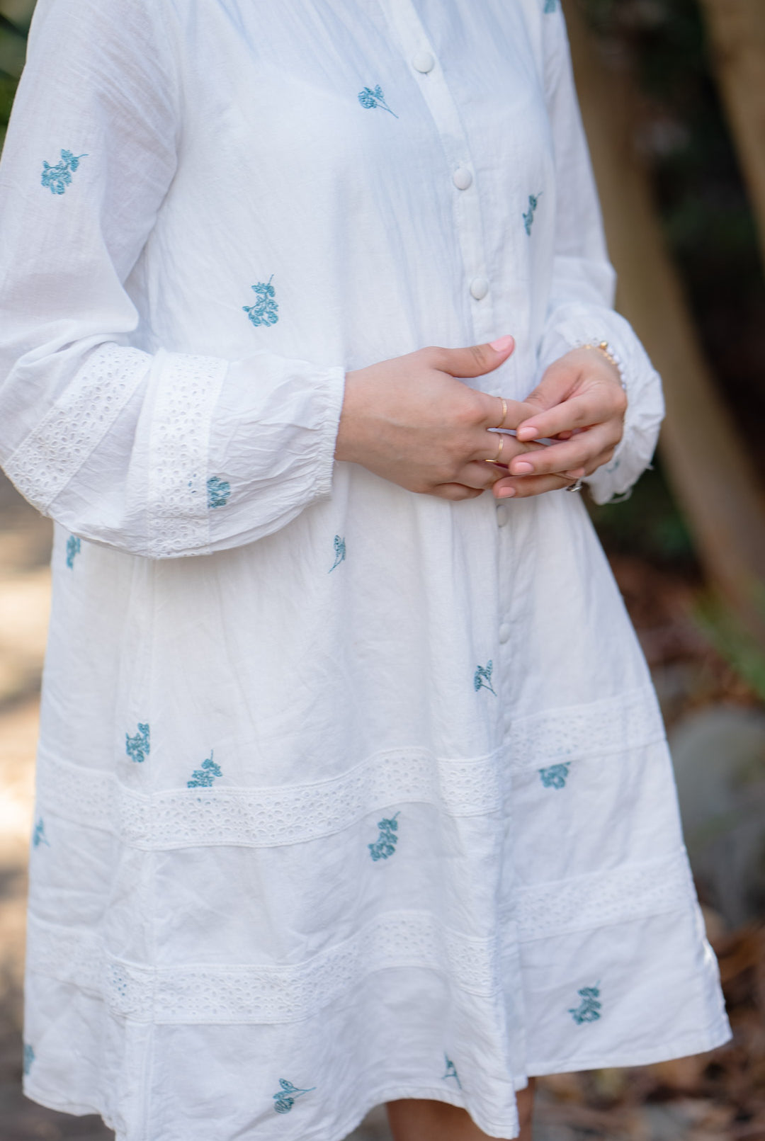 FERNANDA POPPY EMBROIDERED KNEE LENGTH DRESS by All in the Details online fashion boutique