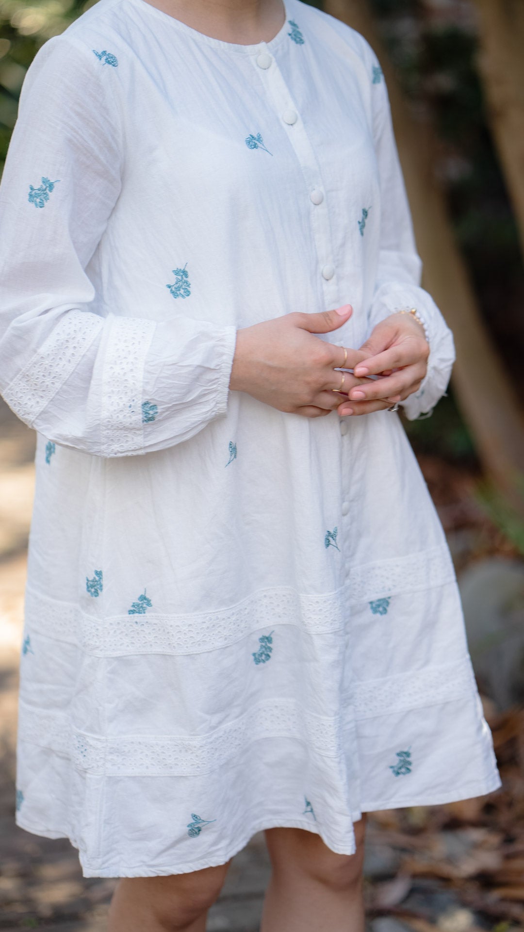 FERNANDA POPPY EMBROIDERED KNEE LENGTH DRESS by All in the Details online fashion boutique