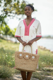 AMARI WOVEN PALM LEAF BEACH TOTE