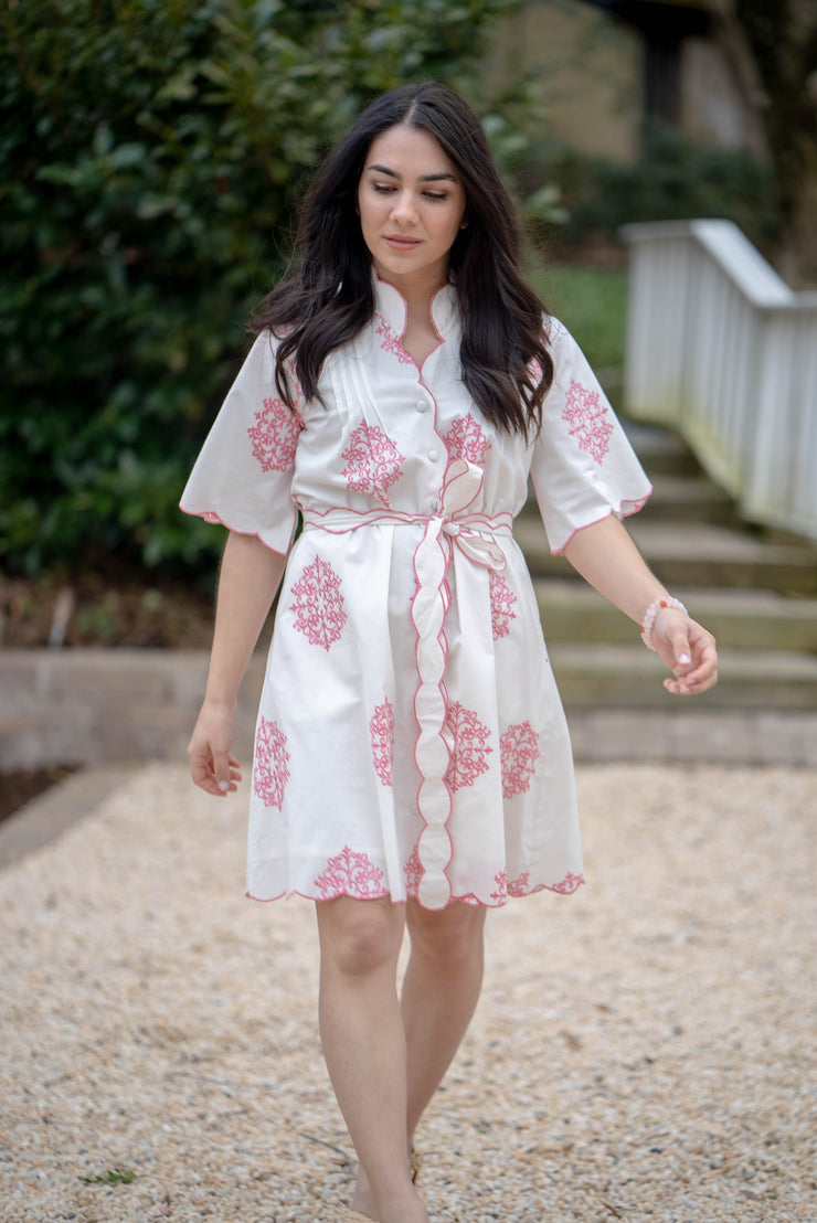 SAMPLE SALE ADELINE KNEE LENGTH DRESS | PINK MONIZ