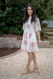 SAMPLE SALE ADELINE KNEE LENGTH DRESS | PINK MONIZ