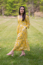 ANGELICA V-NECK MIDI DRESS | YELLOW PETUNIA