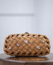 PRE-ORDER: FREIDA PAVE EMBELLISHED RATTAN CLUTCH