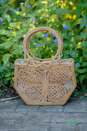 GIA MINI BUTTERFLY RATTAN HANDBAG