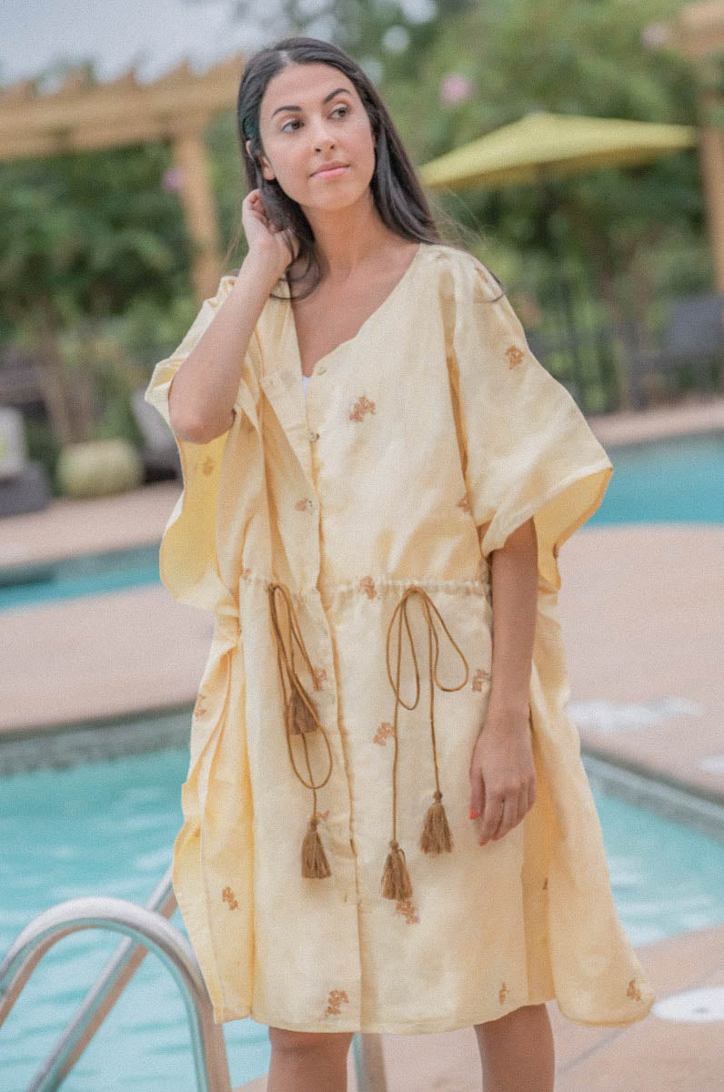 VERA LINEN KAFTAN DRESS