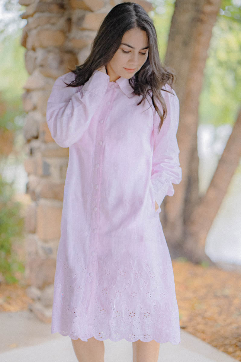 knee length light pink dress Pink Short Sleeves Column Lace Knee Length Short Homecoming Dress