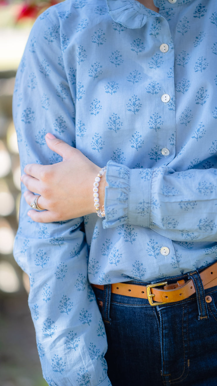 TERESA EMBROIDERED BLOUSE WITH RUFFLES  by All in the Details online fashion boutique