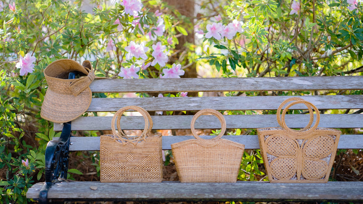 REBECCA DIAMOND RATTAN HANDBAG