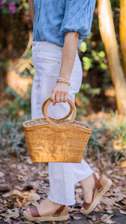 REGINA CLASSIC RATTAN HANDBAG