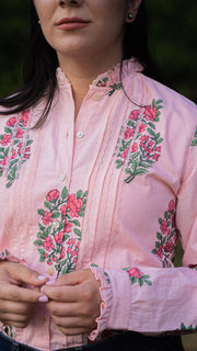 MARIA PINK FLORAL BLOUSE