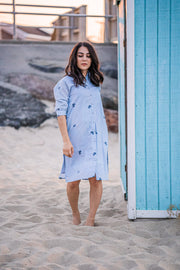 BRIANNA SHIRT DRESS | NAVY POPPY