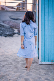 BRIANNA SHIRT DRESS | NAVY POPPY